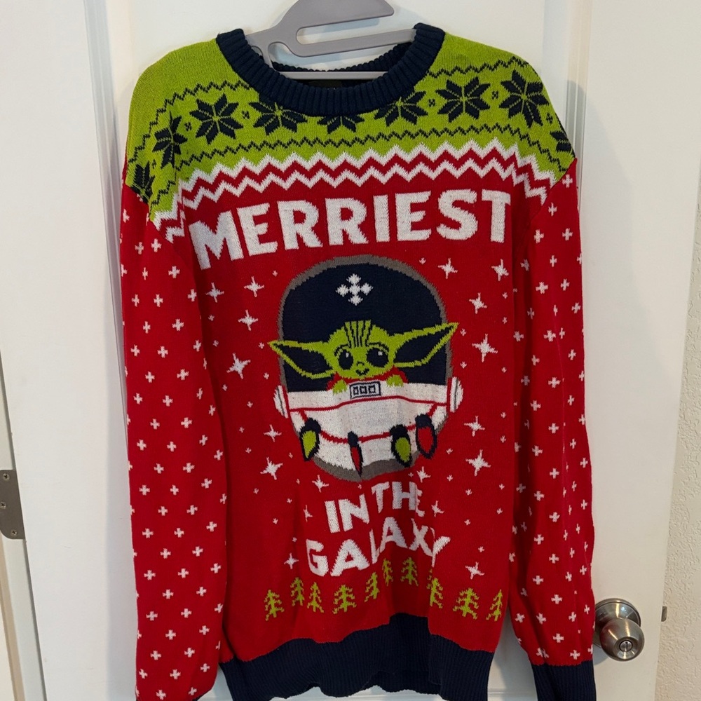 Star Wars Festive Red and Green Crewneck Sweater